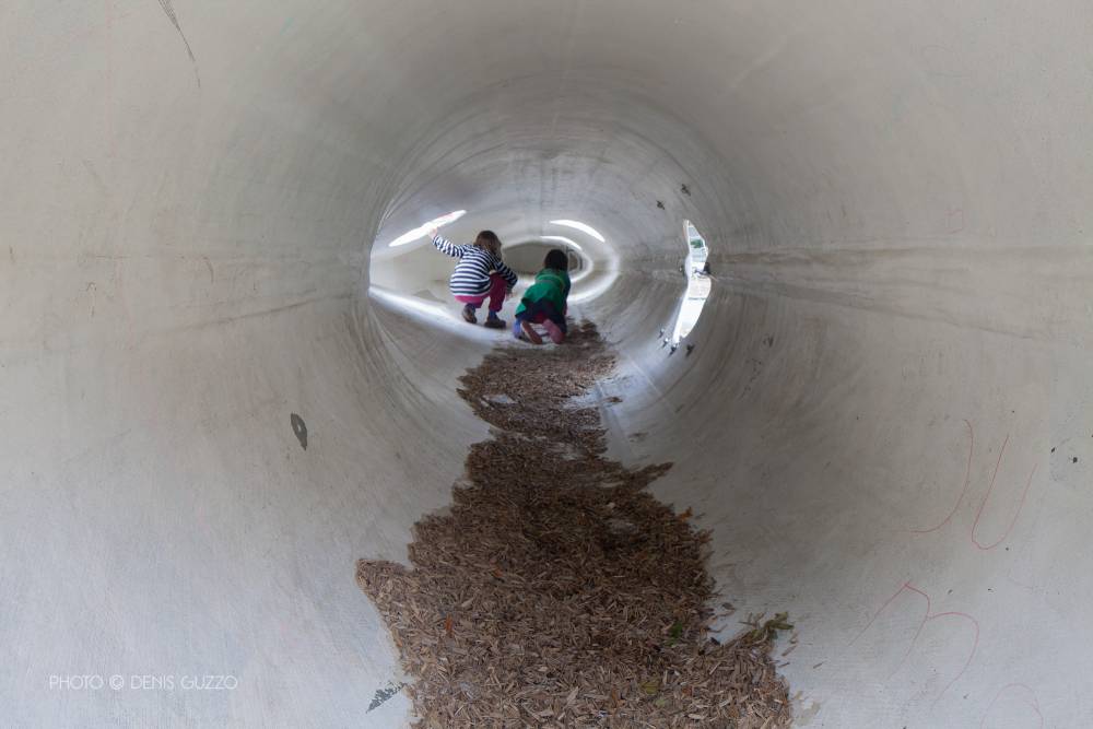 Climbing inside one of the blades