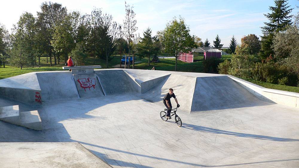 Concrete BMX and skate park area