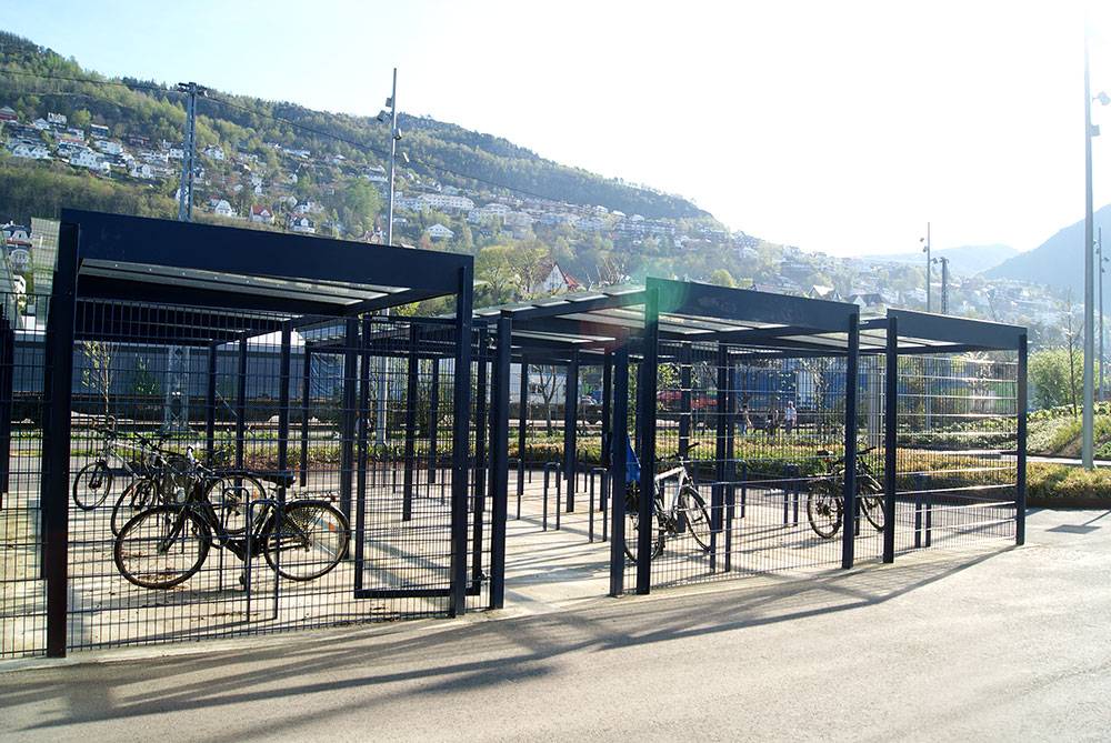 Lockable cages provide security for bike storage