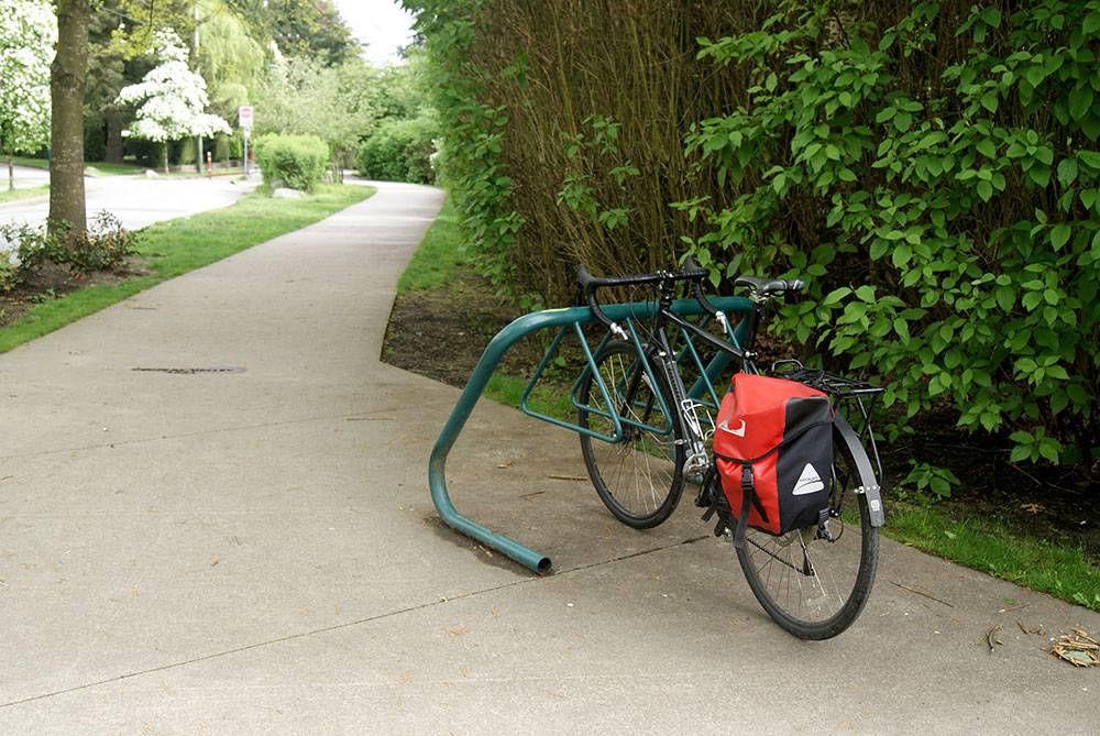 A standard bike rack can be placed just about anywhere