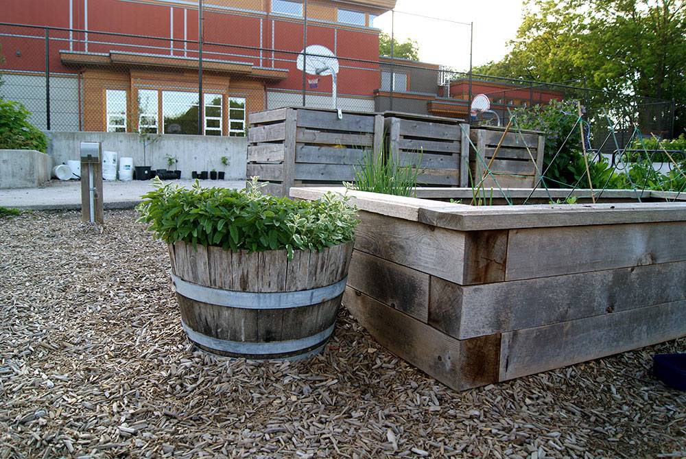 Wood pot planters can be moved or stored for the winter