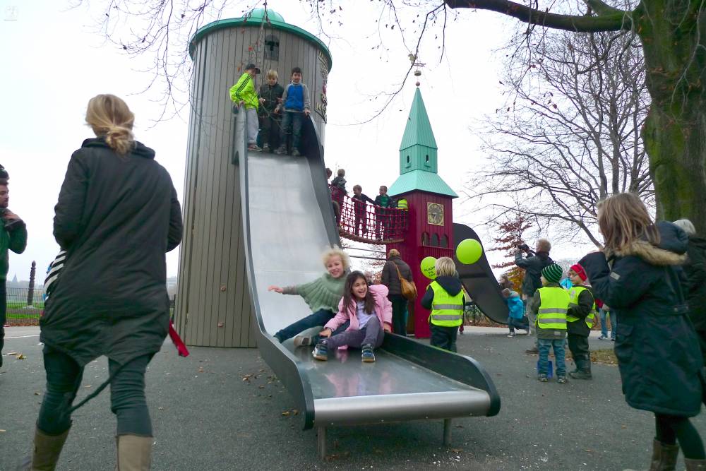 Wide slides are great for accommodating more than one person at a time