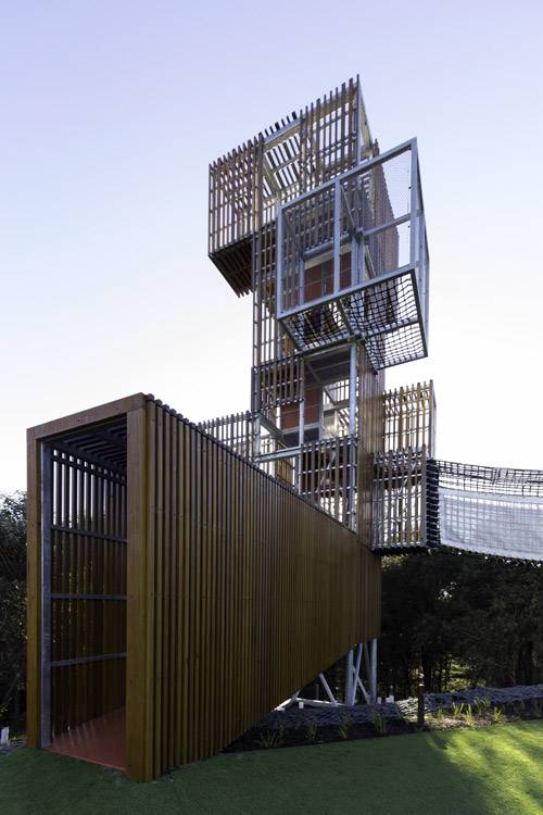 This large play tower provides a great vantage point over the surrounding landscape