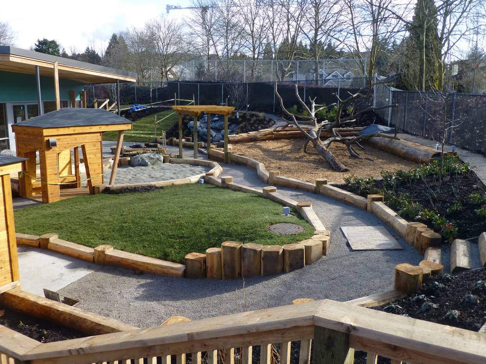 Wood is used to construct many different elements at this child care centre