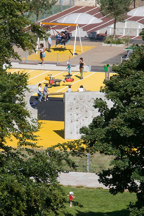 View of play area with BMX zone beyond