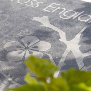 Etched concrete as a ground surface