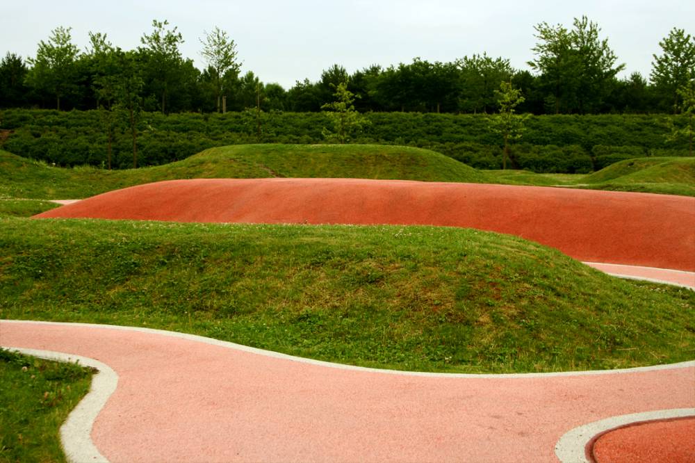 Grass and rubber mounds