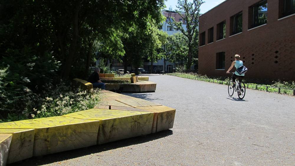 Cycling by the Winding Worm bench