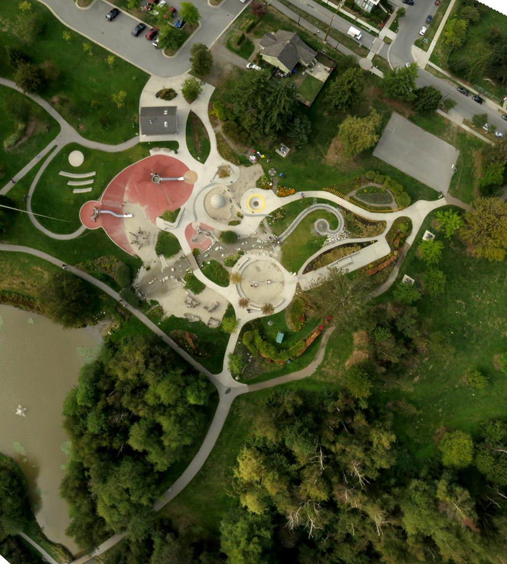 Aerial view of entire park