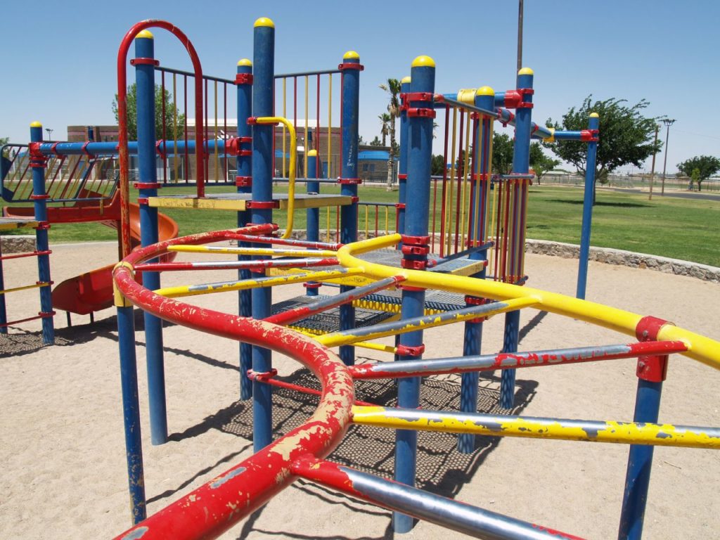 Play equipment in need of repainting. Image: Christina Kennedy