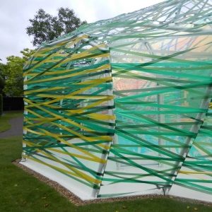 Plastic ribbons at the 2015 Serpentine Gallery Pavilion by SelgasCano